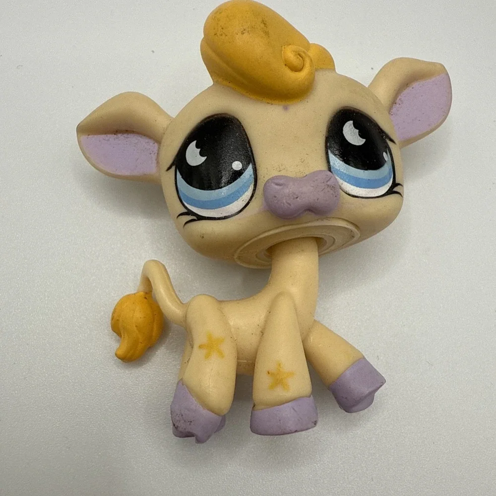LPS Cow #927 yellow and violet / Authentic‎ Littlest Pet Shop